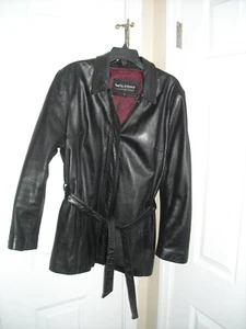Vintage Womans Leather Jacket Size XL With Belt, Wilson, 1986, Good Condition - Picture 1 of 17