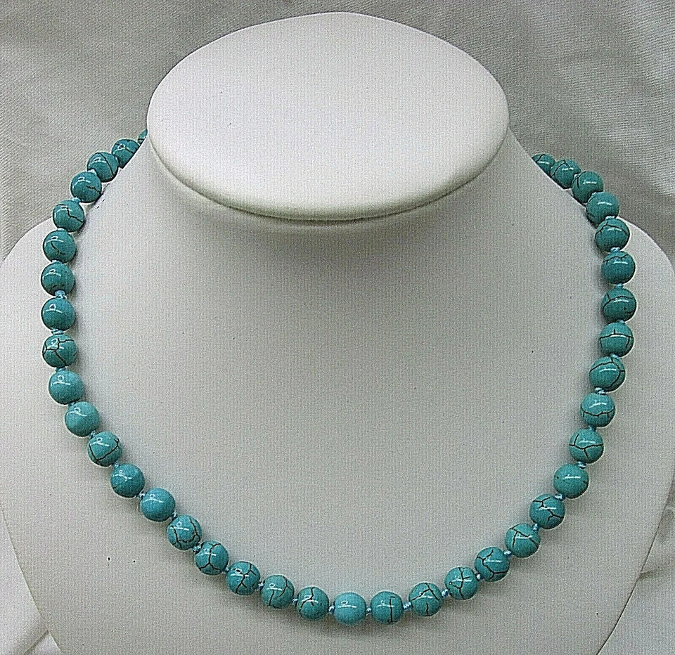 HOWLITH türkis  Kette  KUGELKETTE 45cm/8mm  Nr.2 - Bild 1 von 1