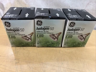Lote de 3 - Proyector halógeno GE 50 vatios 600 lúmenes 2000 horas exterior (5844) Foto 1 de 4