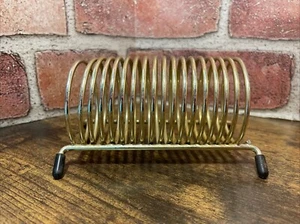 Vintage MCM 17 Slot Spiral Brass 45 Record Holder Letter Holder Organizer - Picture 1 of 6