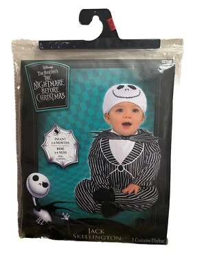 Jack Skellington Nightmare Before Christmas Halloween Costume Infant 3-6 Months - Image 1 of 4