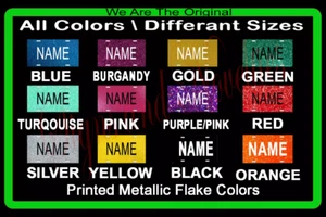 Personalized License Plate Metallic Flake Look add your own Text and Color - Picture 1 of 8