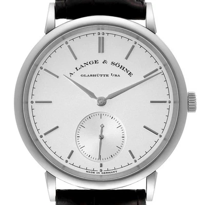 A. Lange and Sohne Saxonia White Gold Silver Dial Mens Watch 380.026 - Image 1 of 4