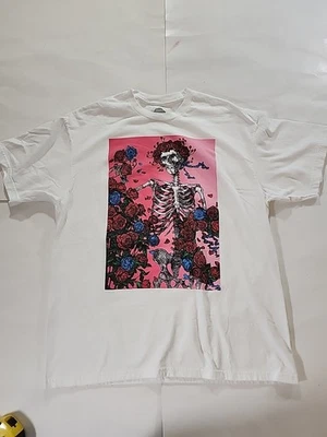 GRATEFUL DEAD Skeleton with Roses T Shirt White Size XL New - Image 1 of 4