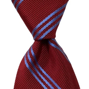 BROOKS BROTHERS Makers Men's Silk/Cotton Necktie Designer STRIPED Red/Blue EUC - Picture 1 of 3