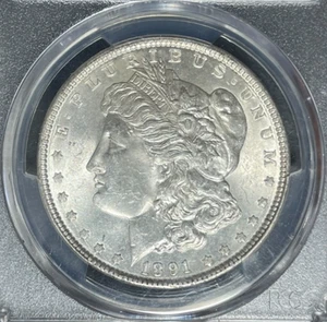 Dólar de plata Morgan 1891 ~ PCGS MS 63 ~HERMOSA MONEDA ~ REF#4902 - Imagen 1 de 4