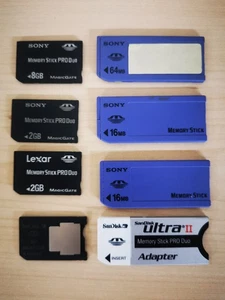 Sony Memory Stick Pro Duo PSP Memory Card & Adapters Joblot Bundle - Foto 1 di 10