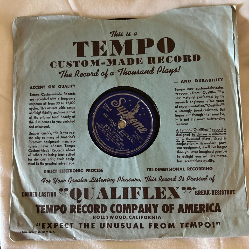 Eddie Williams 78 Red Head N Cadillac / Broken Hearted BROWN BUDDIES Floyd Dixon Foto 1 de 4