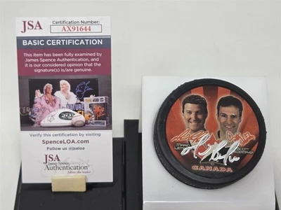 Disco firmado por Mario Lemieux EQUIPO CANADÁ CERTIFICADO DE AUTENTICIDAD PINGÜINOS JSA Foto 1 de 2