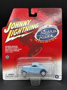 2001 Johnny Lightning RETRO RODS 34 FORD COUPE blue #5 raw and ritty rods 40s - Picture 1 of 4