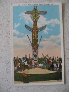 Cartolina d'epoca Gerson Brothers - Toten Pole, Lincoln Park, Chicago, IL - non spedita - Foto 1 di 7