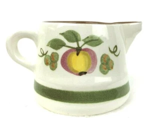 Stangl Apple Delight 6 Oz Creamer 2.75" Ivory, Green ,Apple Blossom Art Pottery - Picture 1 of 10