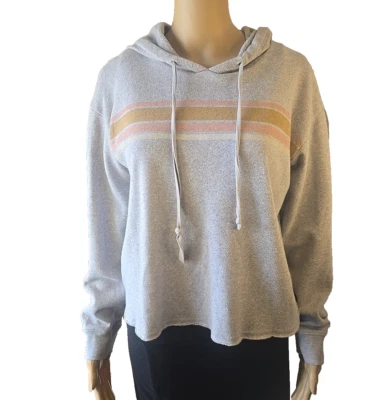 Sudadera con capucha a rayas gris suave Ahh-mazingliy para mujer American Eagle talla pequeña Foto 1 de 4