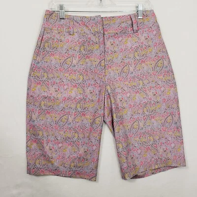 Bermudas Nike Golf Fit Dry 12" para mujer talla 6 cachemira floral frente plano Foto 1 de 4