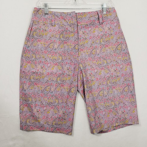 Bermuda Nike Golf Fit Dry 12" donna taglia 6 paisley floreale piatto davanti