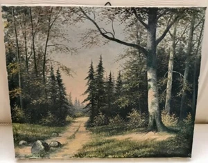 VINTAGE GERMAN FOREST SCENE OIL PAINTING Signed H Pfenningschmidt - Picture 1 of 5