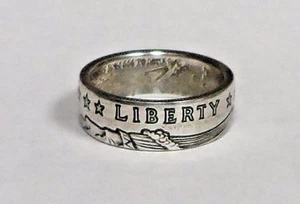 .999 SILVER  ROUND COIN RING sizes 4 -12 - Picture 1 of 2