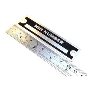 Anodized Aluminium custom manufacturer etched HIN hull ID plate for boat - Bild 1 von 3