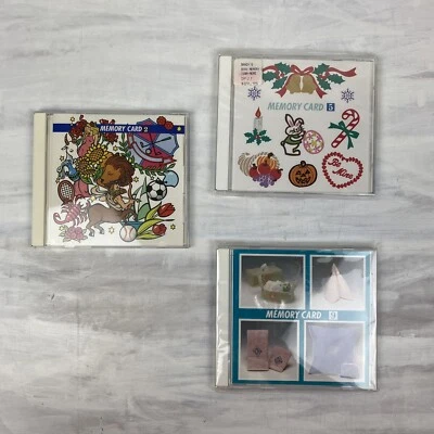 Lote de 3 tarjetas de memoria bordadas Janome emblema monograma diseño navideño serie Foto 1 de 4