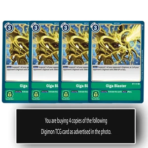 Giga Blaster - BT1-111 R - Rare Digimon TCG Card Playset Green - Picture 1 of 1