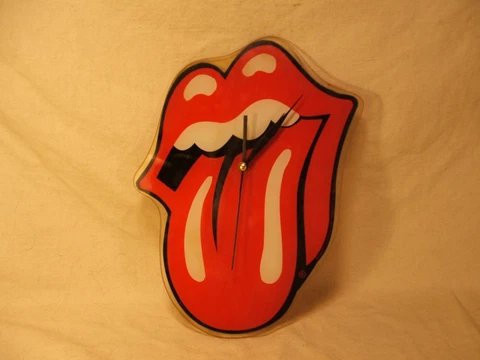 VINTAGE ROLLING STONES TONGUE WALL CLOCK GLASS Cover