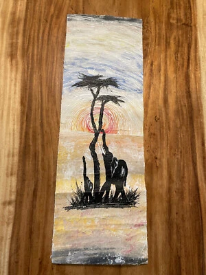 Uganda Colgante Arte de Pared Pintura Tapiz África Safari Elefantes Desierto Foto 1 de 4