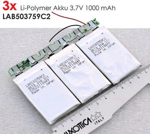 3x Li-Po Li-Polymère Batteries Chaque 3,7V 1000 MAH LAB503759C2 De Pda Appareils - Photo 1 sur 1
