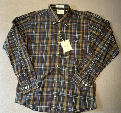 GANT MEN'S Oxford Plaid Button-Down Shirt All Seasons Cotton SIZE L 41/42 16.5 - Image 1 of 4