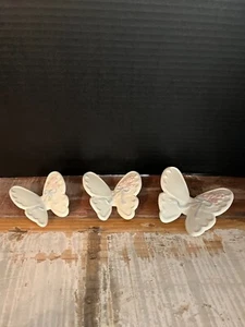 Set Of 3 Homco Ceramic Butterflies 1205-BL - Picture 1 of 18