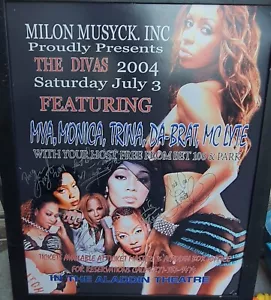 Concert Signed PosterBoard Mya Monica MC Lyte Da Brat Trina Autograph 22x28 ACOA - Picture 1 of 9