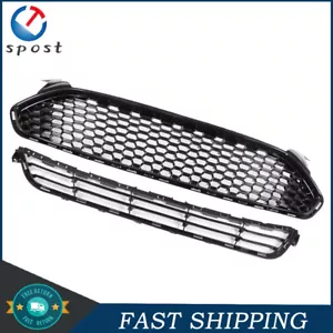 Black Mesh Trim Grill Front Bumper Upper & Lower Grille Gloss Fit For 2013-2016 - Picture 1 of 1
