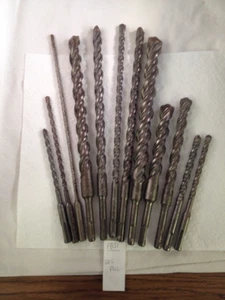 12 BOSCH ANSI SDS PLUS CARBIDE TIPPED DRILL BITS 3/16" TO 7/8" S4L GERMAN F851 - Picture 1 of 6