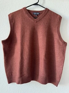 Hart Schaffner Marx Fine Merino Wool V Neck Sweater Vest Men's Sz 2XB- Rust - Picture 1 of 4