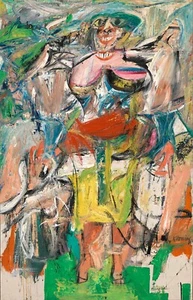 WILLEM DE KOONING MUJER Y BICICLETA EXPRESIONISMO ARTE IMPRESIÓN GICLEE LIENZO FINO - Imagen 1 de 5