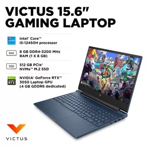 New HP Victus 15.6" FHD 144Hz Laptop i5-12450H, 8GB, 512GB, 4GB GeForce RTX 3050 - Picture 1 of 14