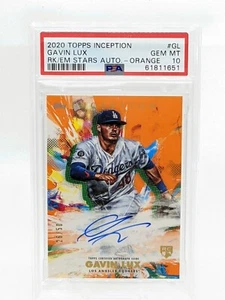 2020 Topps Inception Gavin Lux Orange Auto #RESA-GL #/50 PSA 10 POP 7 - Picture 1 of 3