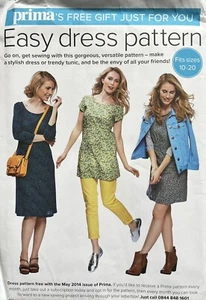 PRIMA SEWING PATTERN STYLISH DRESS OR TUNIC WITH SCOOP NECKLINE SIZES 10 - 20 - Picture 1 of 4