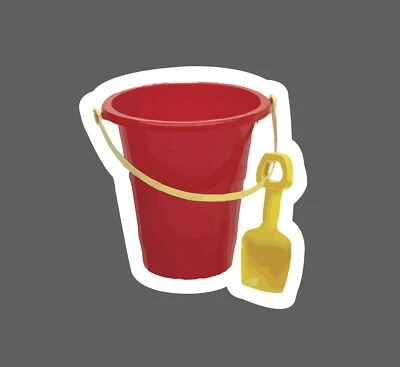 Cubo de arena pegatina pala impermeable viaje playa océano regalo NUEVO Foto 1 de 3