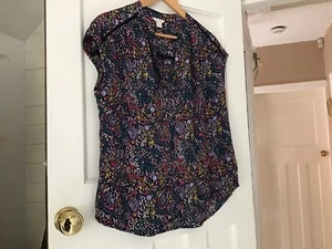 Pretty Tiny Flowered Blouse ,blue/black.Monsoon Size 12 - Picture 1 of 6
