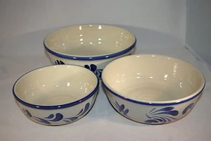 Angebot Set 3 Schüsseln "grau blau", Steinzeug Westerwald - Bild 1 von 2