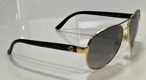 New Gucci GG4239s Aviator Sunglasses DYOEU Black/Gold Glitter 58mm - Picture 1 of 9