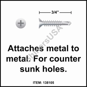 (10000) 410 Stainless Screw 6-20 x 3/4 TEK 2 Phillips Flat Head #138105 - Picture 1 of 1