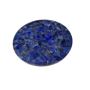 15" Blue Lapis Stone Round Coffee Table for Home & Living Room Decor - Picture 1 of 7