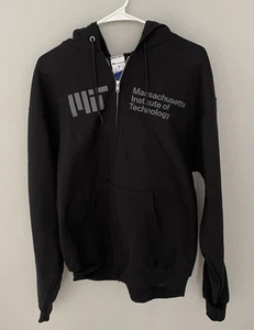 MIT Massachusetts Institute Technology College Full Zip Black Hoodie Size M- NEW - Picture 1 of 6
