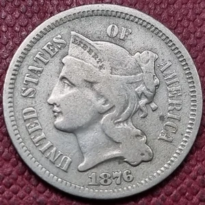 1876 Three Cent Piece 3c Nickel Better Grade #95994 - Picture 1 of 2