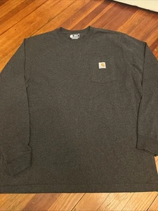Carhartt Loose Fit Heavyweight Longsleeve Pocket T-Shirt Herren Gr. Large grau - Bild 1 von 6