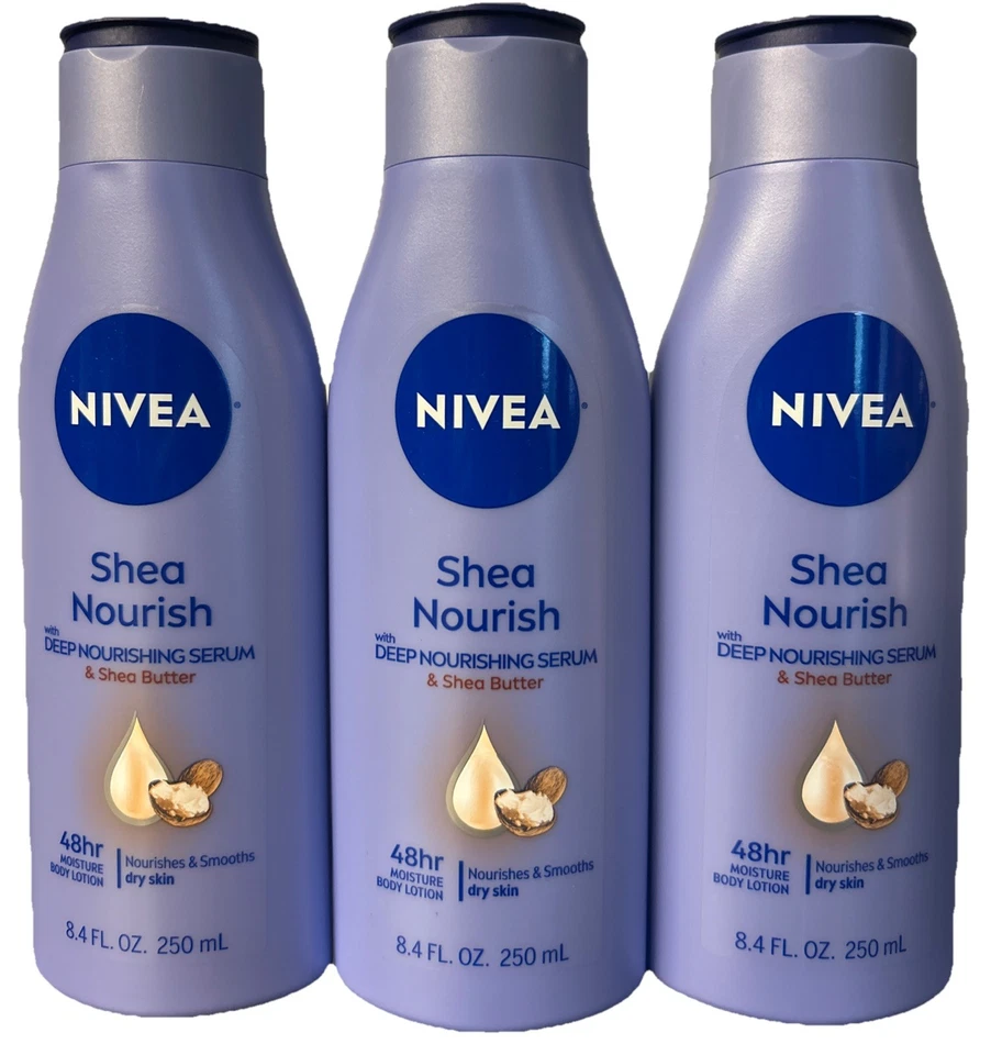 3 - NIVEA Body Lotion Shea Butter Nourishing Serum 8.4 oz Each - Image 1 of 1