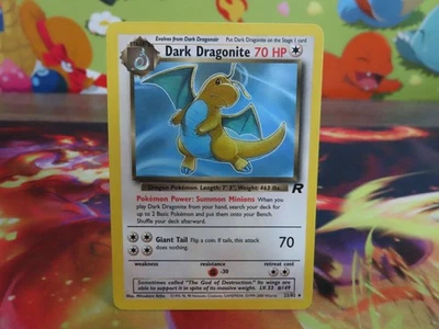 Dark Dragonite Team Rocket Pokémon Card Lightly Played Vintage Original - Image 1 of 2