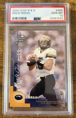 2000 Leaf Rookies & Stars Drew Brees Rookie XRC PSA 10 Gem Mint - Image 1 of 2