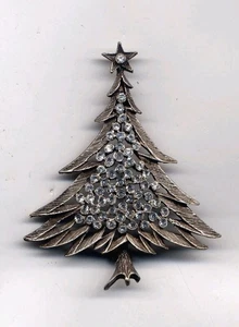 Rafaelian Christmas Tree Brooch vintage 70s Nos - Picture 1 of 1